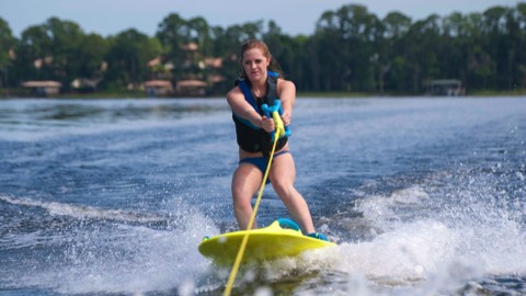 Girl standing up while riding ZUP Board